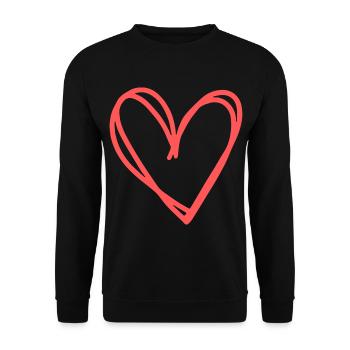idée cadeau coeur amour amour - Sweat-shirt Unisexe - noir - Devant - Alina (178cm) & Michal (187cm)
