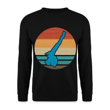 Lake Garda Retro - Unisex Sweatshirt - black - Front - Alina (178cm) & Michal (187cm)