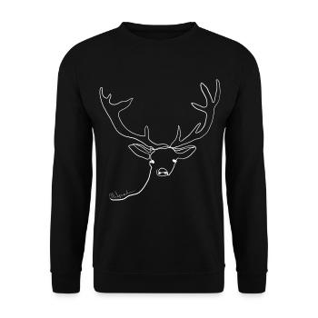 cerf de noel minimaliste trait - Sweat-shirt Unisexe - noir - Devant - Alina (178cm) & Michal (187cm)