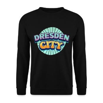 Dresde Allemagne City Font Pop Art Comic - Sweat-shirt Unisexe - noir - Devant - Alina (178cm) & Michal (187cm)