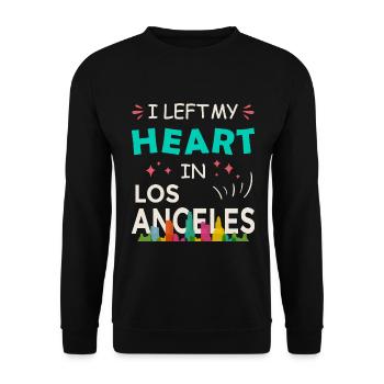 I left my heart in Los Angeles - Unisex Sweatshirt - black - Front - Alina (178cm) & Michal (187cm)