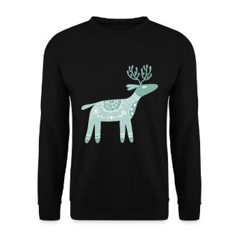 Joyeux T-shirt Patte de cerf de Noël - Sweat-shirt Unisexe - noir - Devant - Alina (178cm) & Michal (187cm)