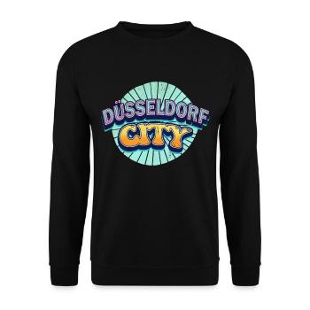Dusseldorf Germany City Font Pop Art Comic - Unisex Sweatshirt - black - Front - Alina (178cm) & Michal (187cm)