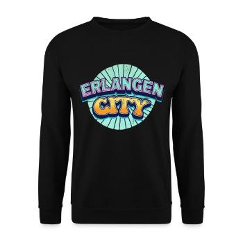 Erlangen Germany City Font Pop Art Comic - Unisex Sweatshirt - black - Front - Alina (178cm) & Michal (187cm)