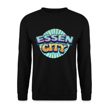 Essen Germany City Font Pop Art Comic - Unisex Sweatshirt - black - Front - Alina (178cm) & Michal (187cm)