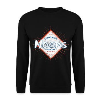 Moers Deutschland Stadt Skyline Heimat Liebe - Unisex Pullover - Schwarz - Vorne - Alina (178cm) & Michal (187cm)