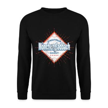 Mönchengladbach Deutschland Stadt Skyline Heimat - Unisex Pullover - Schwarz - Vorne - Alina (178cm) & Michal (187cm)