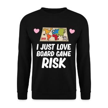 Risk - I just love board game risk - Unisex Sweatshirt - black - Front - Alina (178cm) & Michal (187cm)