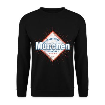 Munich Germany City Skyline Home Love - Unisex Sweatshirt - black - Front - Alina (178cm) & Michal (187cm)