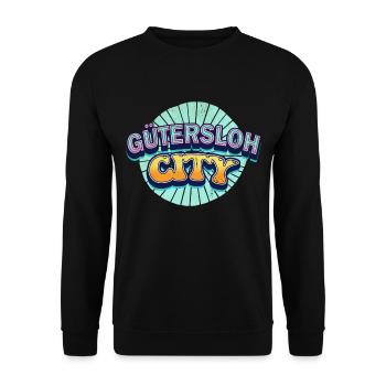 Gütersloh Germany City Font Pop Art Comic - Unisex Sweatshirt - black - Front - Alina (178cm) & Michal (187cm)