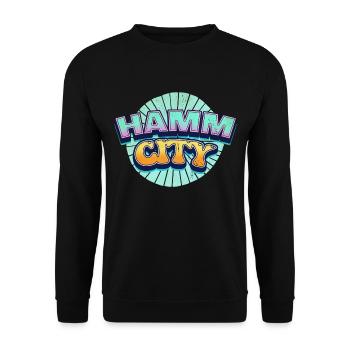 Hamm Germany City Font Pop Art Comic - Unisex Sweatshirt - black - Front - Alina (178cm) & Michal (187cm)