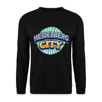 Heidelberg Germany City Font Pop Art Comic - Unisex Sweatshirt - black - Front - Alina (178cm) & Michal (187cm)