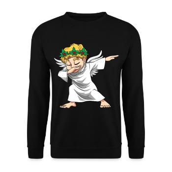 Christkind Weihnacht für Männer, Frauen und - Unisex Pullover - Schwarz - Vorne - Alina (178cm) & Michal (187cm)