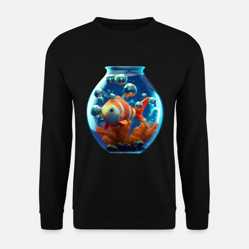 Goldfisch im Goldfischglas - Unisex Pullover - Schwarz