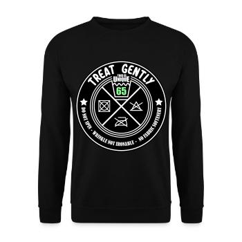 Gentle treatment Unique piece is 65 | Colors can be changed - Unisex Sweatshirt - black - Front - Alina (178cm) & Michal (187cm)
