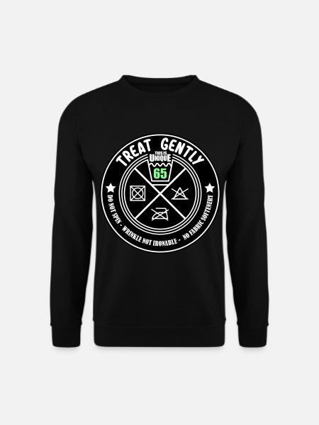 Schonend behandeln Unikat ist 65 | Farben änderbar - Unisex Pullover - Schwarz