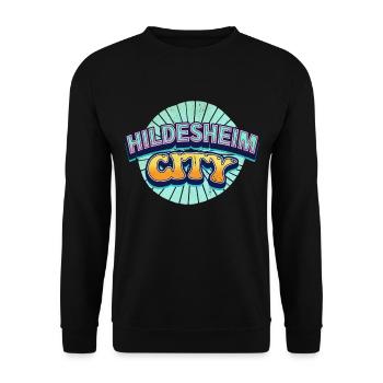 Hildesheim Germany City Font Pop Art Comic - Unisex Sweatshirt - black - Front - Alina (178cm) & Michal (187cm)