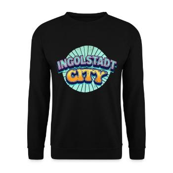 Ingolstadt Germany City Font Pop Art Comic - Unisex Sweatshirt - black - Front - Alina (178cm) & Michal (187cm)