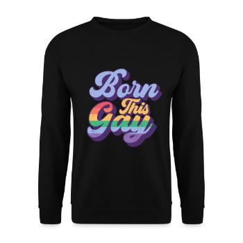 Schwul Lesbisch Regenbogen T-Shirt Geschenkidee - Unisex Pullover - Schwarz - Vorne - Alina (178cm) & Michal (187cm)