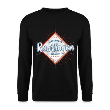 Reutlingen Germany City Skyline Home Love - Unisex Sweatshirt - black - Front - Alina (178cm) & Michal (187cm)