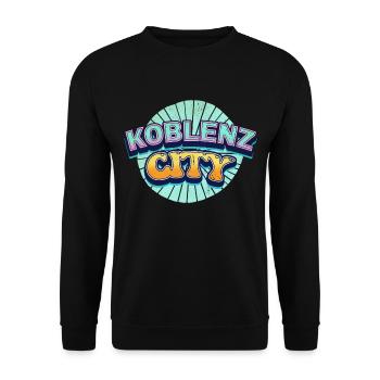 Koblenz Germany City Font Pop Art Comic - Unisex Sweatshirt - black - Front - Alina (178cm) & Michal (187cm)