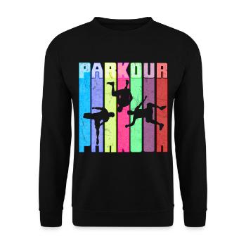 Parkour Freerunner Traceur Le Parcour parkourshirt - Sweat-shirt Unisexe - noir - Devant - Alina (178cm) & Michal (187cm)