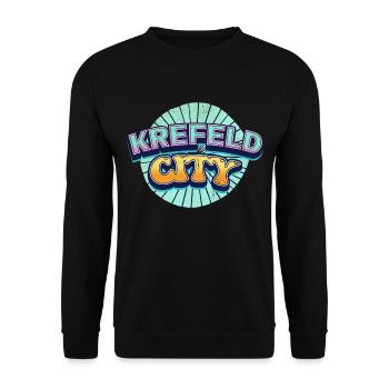 Krefeld Germany City Font Pop Art Comic - Unisex Sweatshirt - black - Front - Alina (178cm) & Michal (187cm)