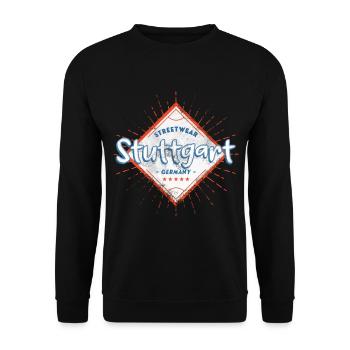 Stuttgart Germany City Skyline Home Love - Unisex Sweatshirt - black - Front - Alina (178cm) & Michal (187cm)