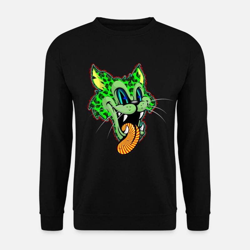 Leopard Green Comic Psychédélique - Sweat-shirt Unisexe - noir