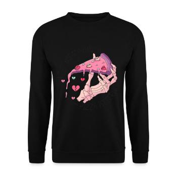Anti Valentinstag Herz Liebe Geschenkidee Horror - Unisex Pullover - Schwarz - Vorne - Alina (178cm) & Michal (187cm)