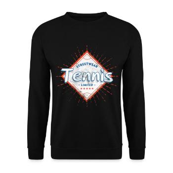 Tennis Vintage Retro Tennis Player Player Sport - Unisex Sweatshirt - black - Front - Alina (178cm) & Michal (187cm)