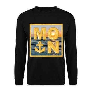 MOIN Anker Gold - Unisex Pullover - Schwarz - Vorne - Alina (178cm) & Michal (187cm)