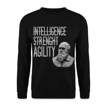 Charles Darwin Agility Agilität Anpassungsfähig - Unisex Pullover - Schwarz - Vorne - Alina (178cm) & Michal (187cm)