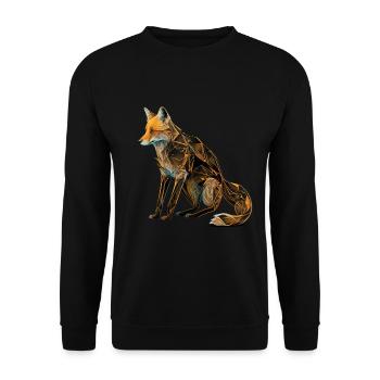 Fox Fox Motif Animals Gift Art Animal Motif - Unisex Sweatshirt - black - Front - Alina (178cm) & Michal (187cm)