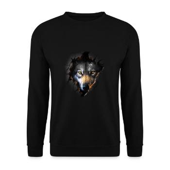 Wolf Wolves Animals Gift Art Animal Motif - Unisex Sweatshirt - black - Front - Alina (178cm) & Michal (187cm)