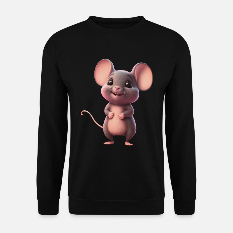 cute happy mouse - Unisex Sweatshirt - black