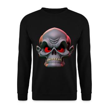 grumpy skull - Unisex Sweatshirt - black - Front - Alina (178cm) & Michal (187cm)