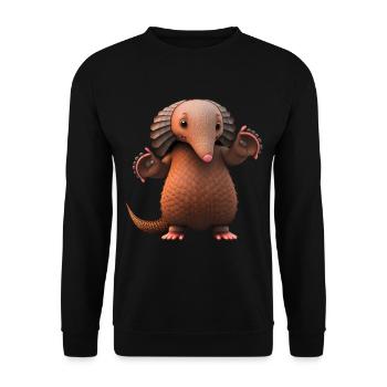 Pangolin Schuppentier Armadillo Gürteltier - Unisex Pullover - Schwarz - Vorne - Alina (178cm) & Michal (187cm)