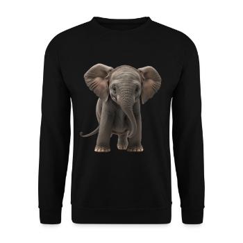 Baby Elefant Elefantenbaby cooler Kinder Elefant - Unisex Pullover - Schwarz - Vorne - Alina (178cm) & Michal (187cm)