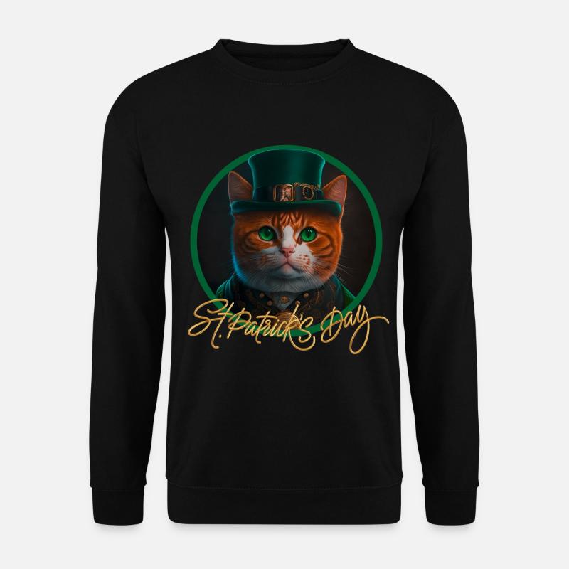 St Patrick's Day cat - Unisex Sweatshirt - black