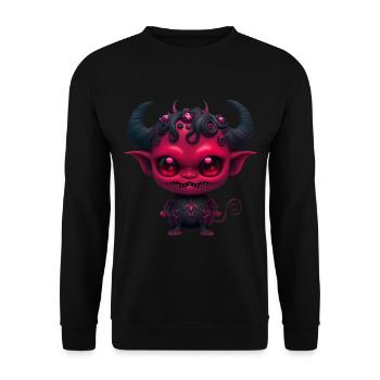 Little Demonic Devil - Unisex Sweatshirt - black - Front - Alina (178cm) & Michal (187cm)