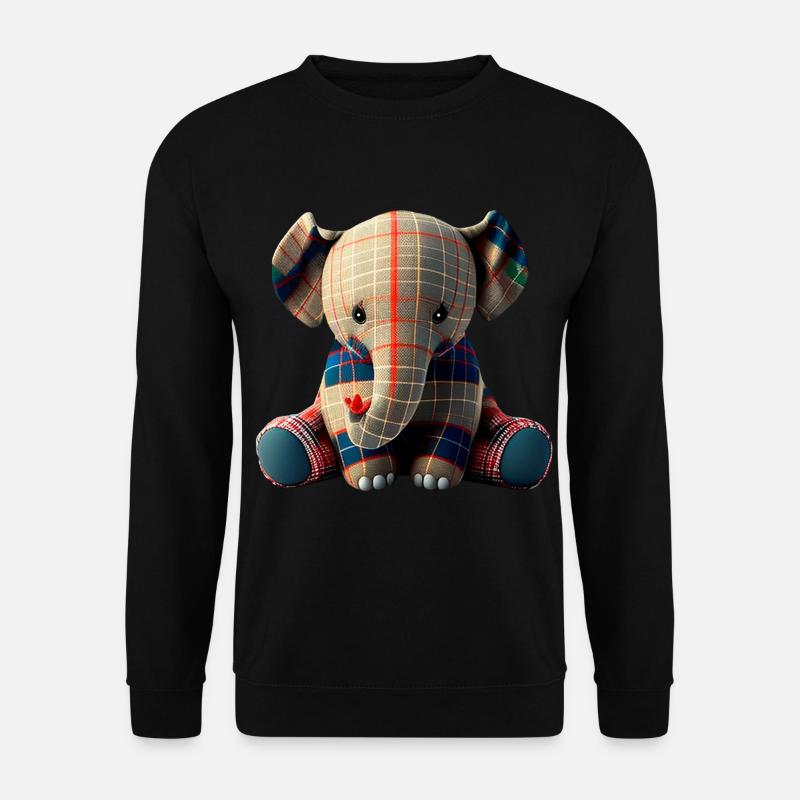 Stoff Elefant - Unisex Pullover - Schwarz