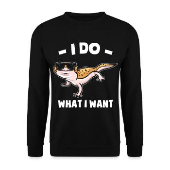 Gecko's pets | Zookeeper Amphibians - Unisex Sweatshirt - black - Front - Alina (178cm) & Michal (187cm)