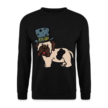 Witzig lustiger Hund Hunde Kinder Geschenkidee - Unisex Pullover - Schwarz - Vorne - Alina (178cm) & Michal (187cm)