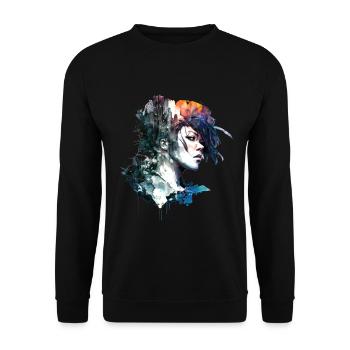 Anime No16 - Unisex Pullover - Schwarz - Vorne - Alina (178cm) & Michal (187cm)