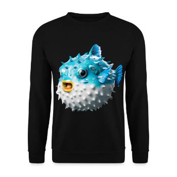 Poisson-globe gonflé - Sweat-shirt Unisexe - noir - Devant - Alina (178cm) & Michal (187cm)