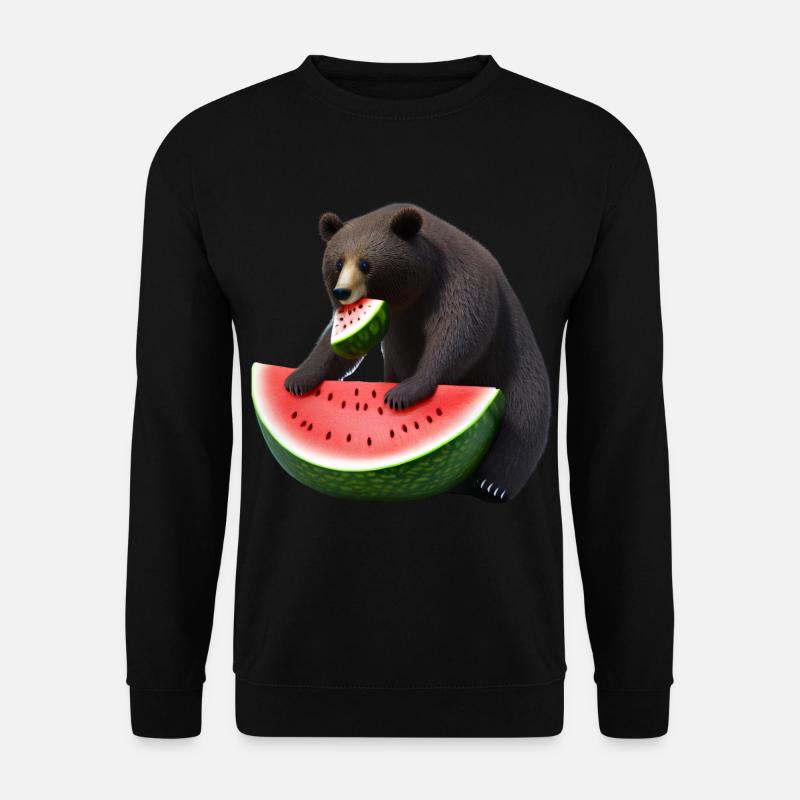 Bear with watermelon - Unisex Sweatshirt - black