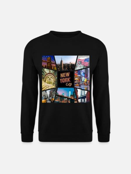 New York City USA Amerika Stadt Skyline Collage - Unisex Pullover - Schwarz
