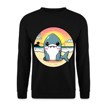 Requin détendu sur la plage - Sweat-shirt Unisexe - noir - Devant - Alina (178cm) & Michal (187cm)