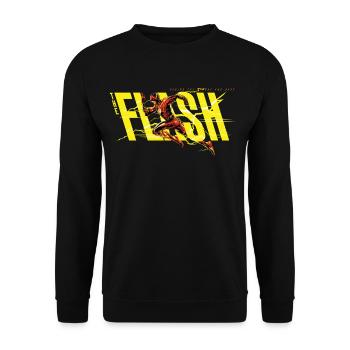 The Flash S'Exécute Logo Jaune - Sweat-shirt Unisexe - noir - Devant - Alina (178cm) & Michal (187cm)